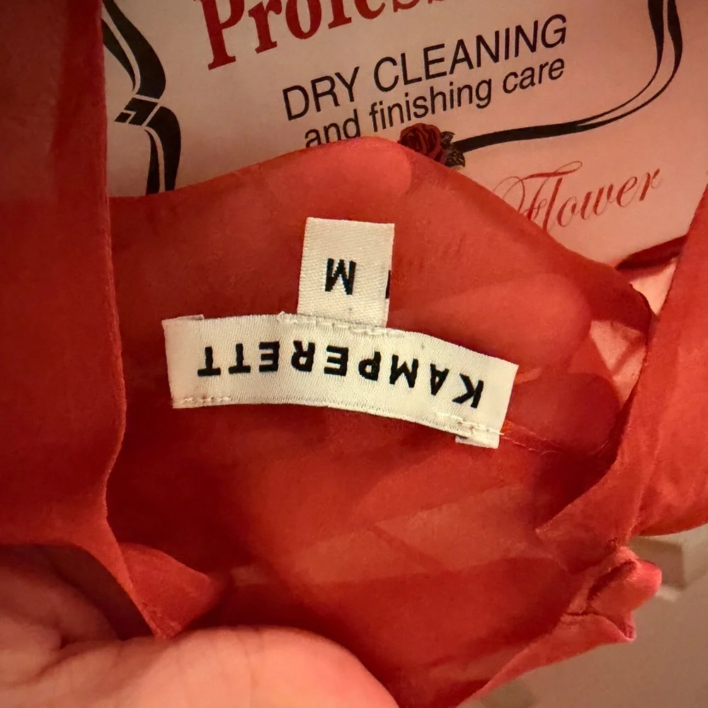 Kamperett Barre Silk Dress – Rust / Terracotta — Medium - Picture 3 of 7